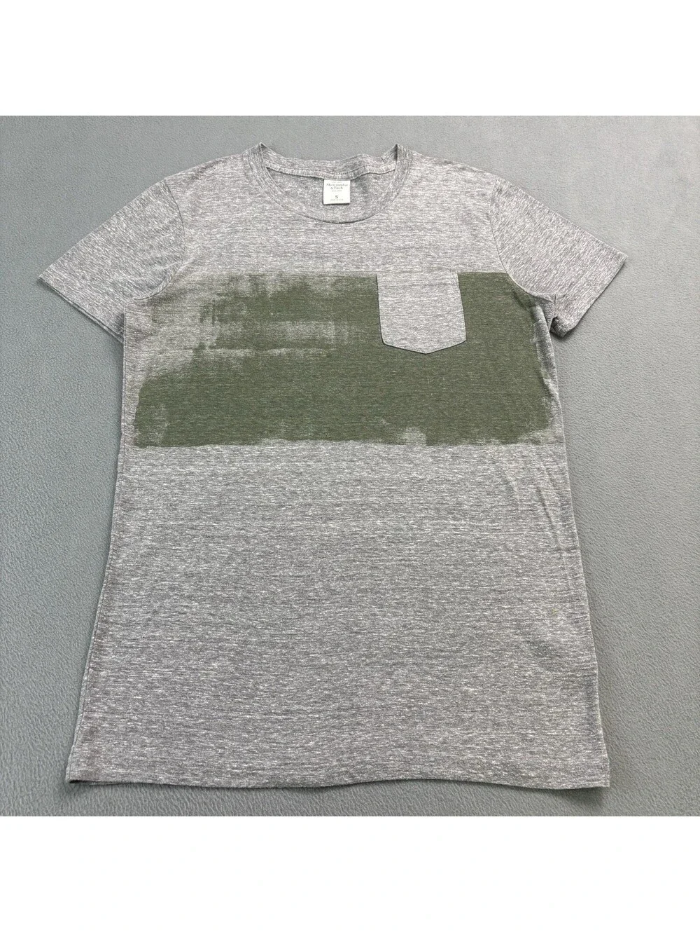 Vintage Abercrombie And Fitch Striped Pocket T Shirt Size Small Gray